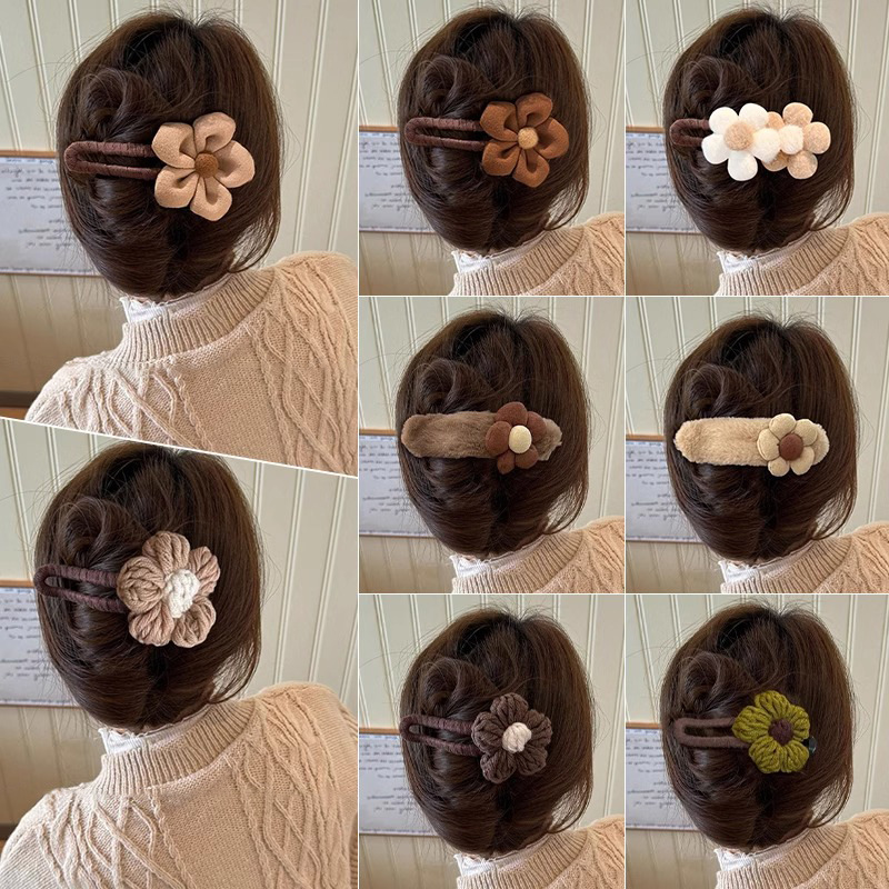 fabric cute flowers barrettes mori style banana clip large size hair volume korean style ponytail clip hairpin female headdress