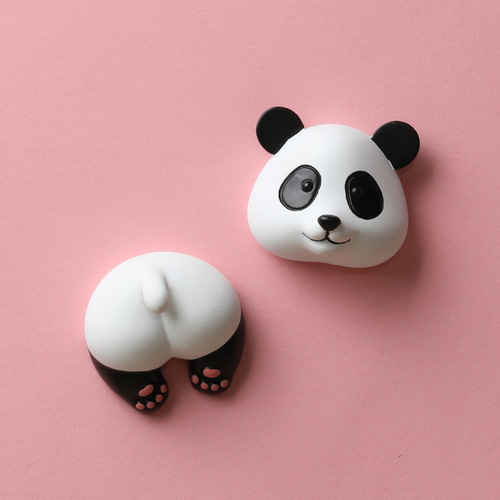 Animal head and tail refrigerator magnets, cute panda magnets, magnetic stickers, mobile phone case decorations, diy self-adhesive stickers