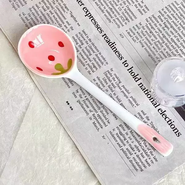 Fuchsia strawberry, spoon