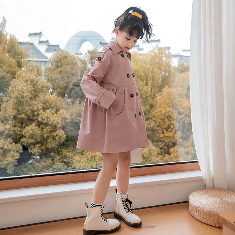 Весна длинный детский демисезонный trench coat, для подростков, семейный стиль