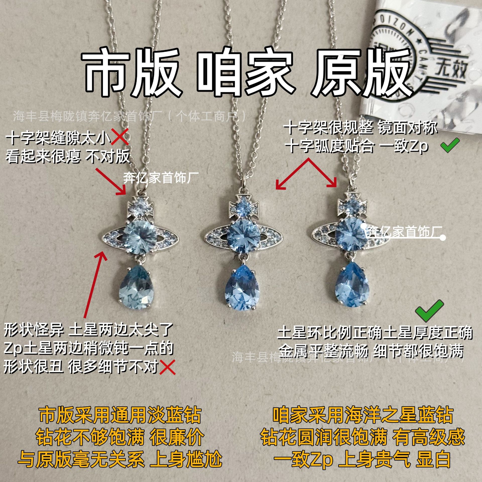 Empress of the West Mermaid Tears Necklace for Women with Sparkling Water Drop Diamond Saturn Pendant, Thick Gold, Light Luxury, High-End Clavicle Chain, Wholesale