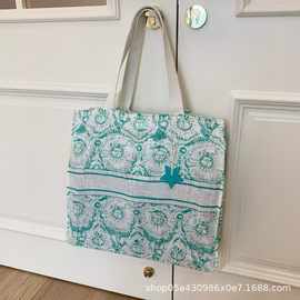 新款IVIERA度假系列限定草编包环保袋帆布女包大容量单肩购