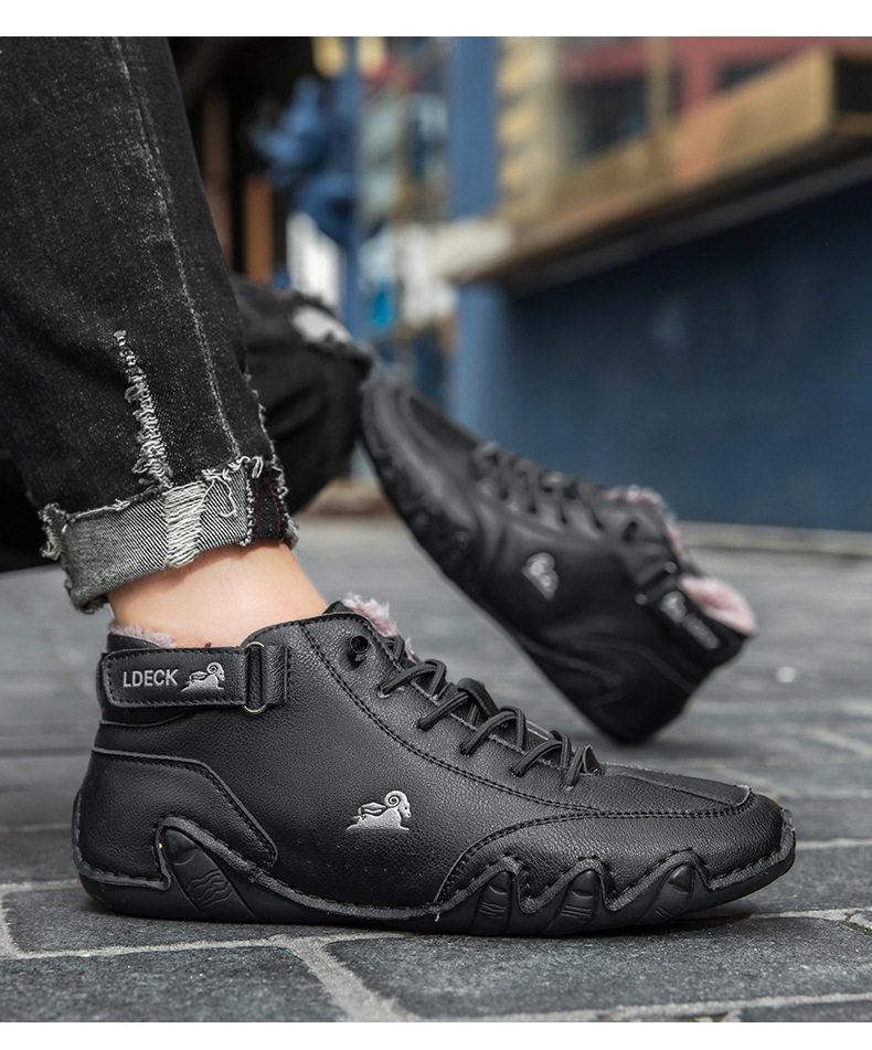 Bốt Martin nam cổ cao lót nhung giữ ấm, giày bông da lộn đế cao su chống trượt — C8008M kaki lót nhung, C8008M màu xám lót nhung, C8008M màu đen lót nhung, F8008M màu hồng lót nhung chi tiết 26