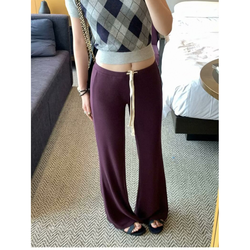 2025 Spring and Summer Fashionable Soft Waxy Comfortable High Waist All-match Design Sense Slim-fit Slimming Casual Pants for Women
