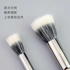 点彩腮红刷双层纤维毛细光峰散粉刷多功能软毛化妆刷彩妆美妆工具