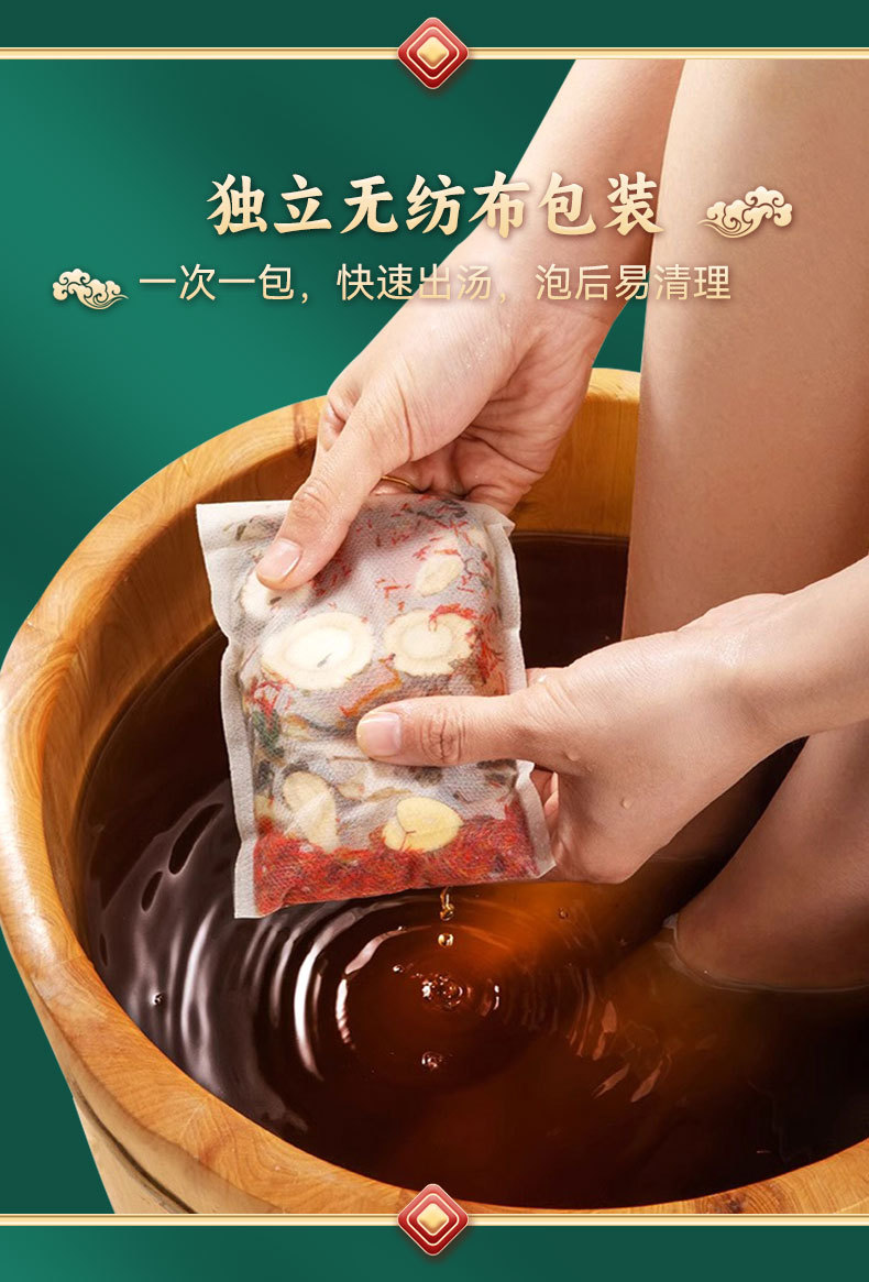 Artemisia Foot Soak Pack Old Beijing Style 24 Herb Blend 30g x 30 Bags preparation