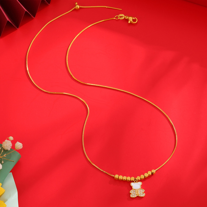 Nuevo ins dulce belleza todo fósforo colgante de imitación de oro collar de circón simple nicho joyería de alto sentido fábrica al por mayor