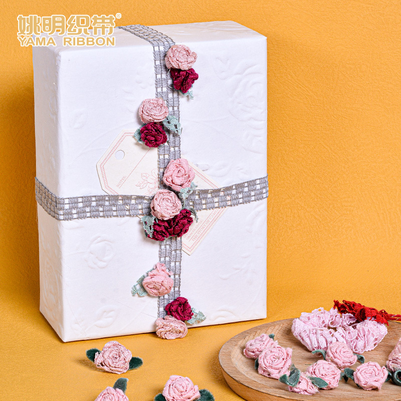 Yao Ming cinta flor embalaje regalo caja de regalo correa hecha a mano DIY accesorios de la joyería material hueco gancho cinta