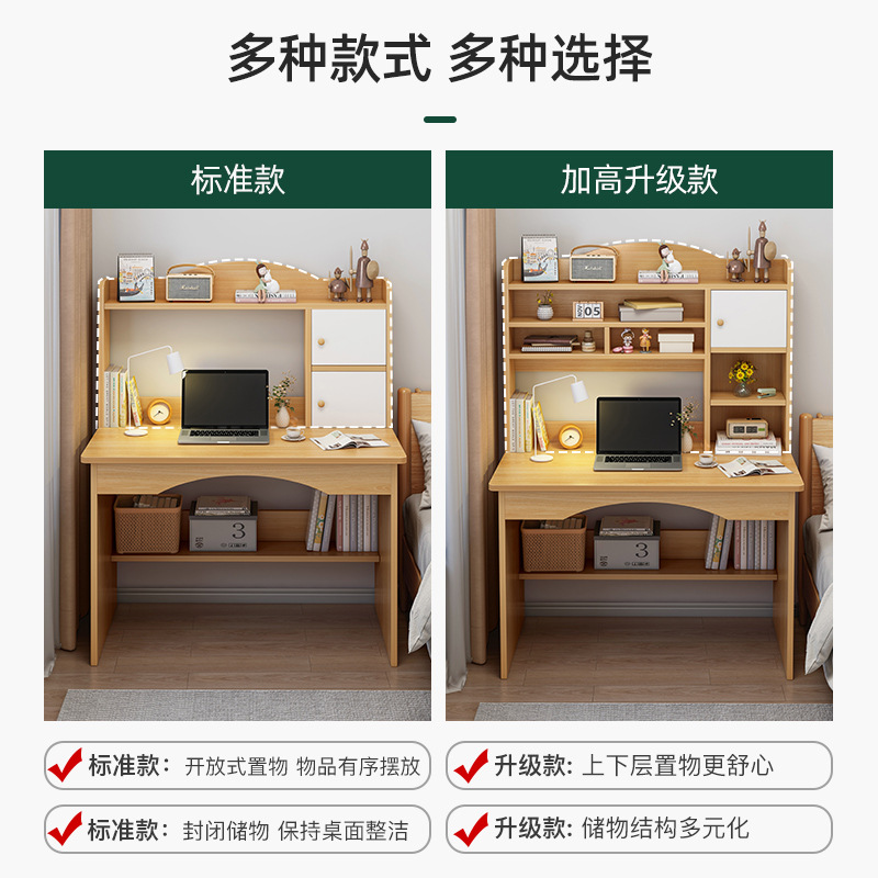 Escritorio, estantería, mesa de una pieza con estantería, escritorio simple para computadora, escritorio para computadora, escritorio para estudiantes que aprenden a escribir