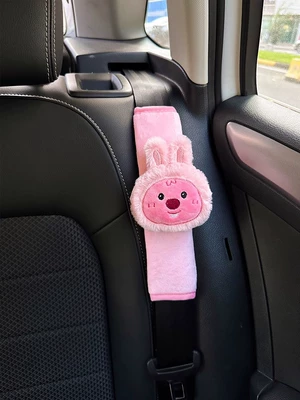 pad cute high-end feeling | Seat belt shoulder pad - beaver-rabbit-head-1-pink-shoulder-pad