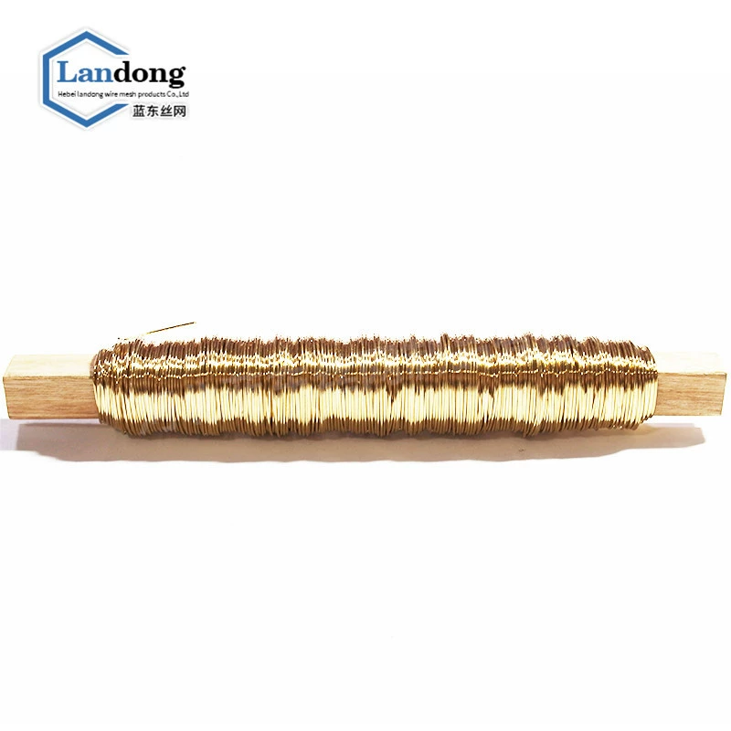 Золотисто-желтая деревянная палочка металлическая проволока DIY Цветочная стойка Ремесленная тонкая мягкая проволока садовая краска проволока декоративная проволока