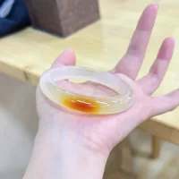 Женский браслет из натурального агата, тип High Ice, золото шампанского, конфетно-красный, настоящий браслет из плоского халцедона и нефрита.