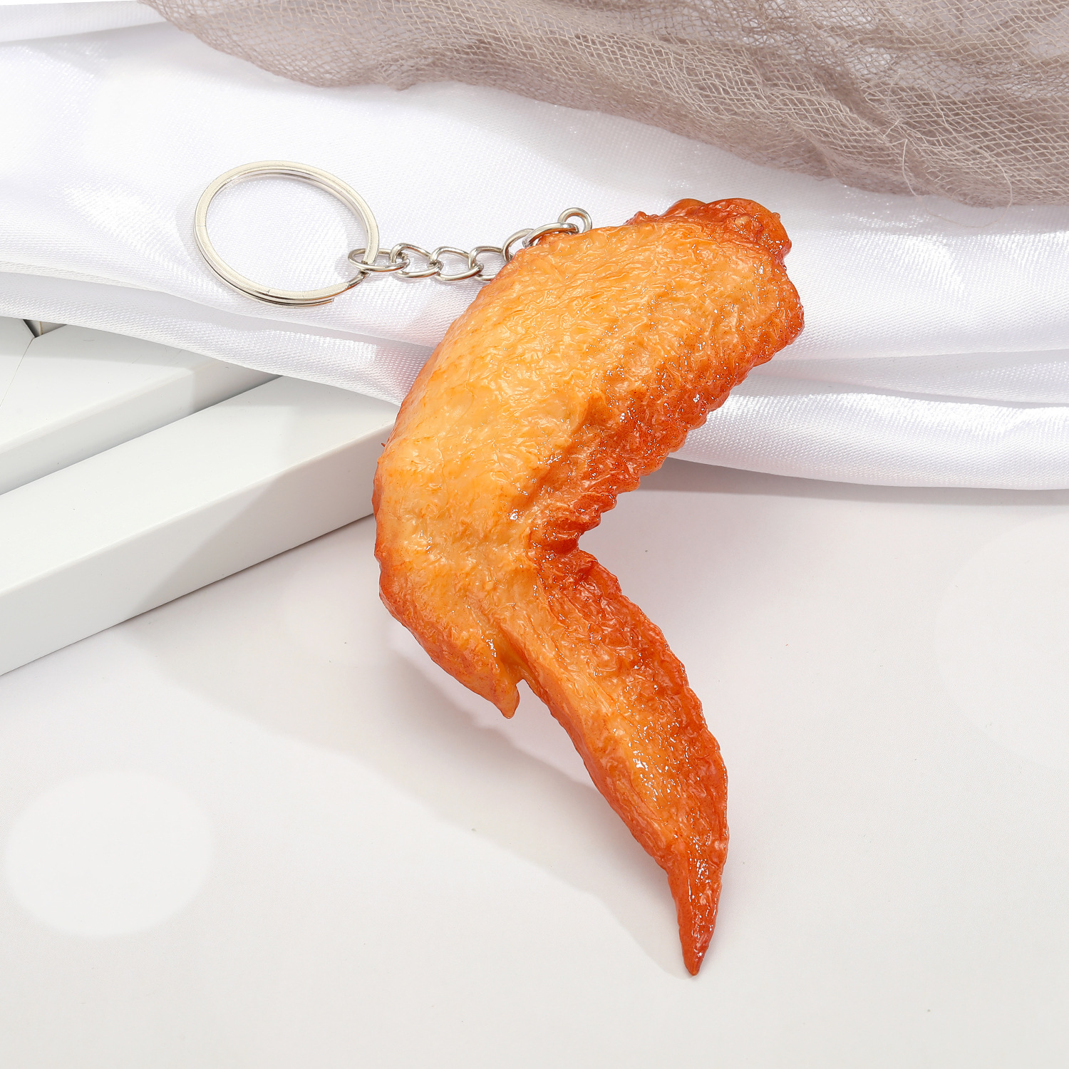 Synthetic Resin Material Wholesale Crispy Chicken Wings Legs Pendant Keychain Nihaojewelry