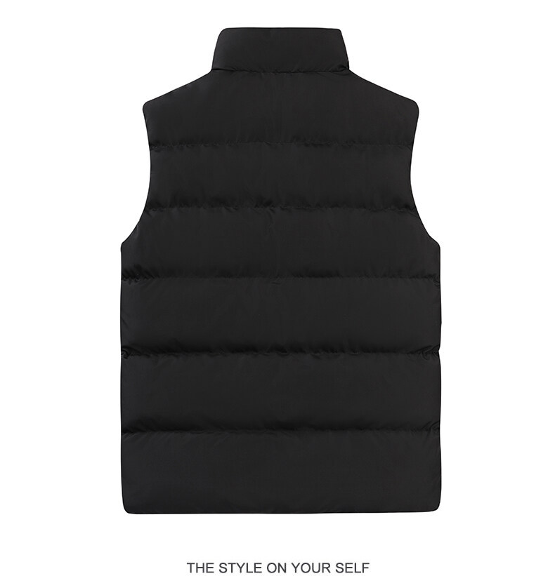 Vest Men's And Women's Loose Casual Padded Jacket Couple Thickened Stand-up Collar Vest Jacket_voghion.com