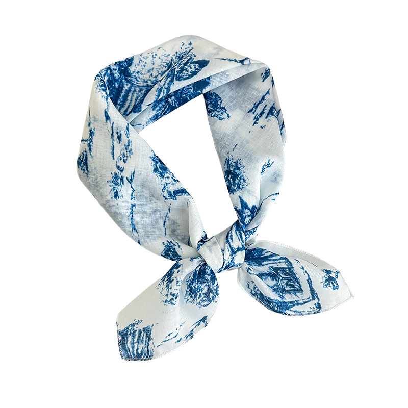 Bufanda de seda, bufanda cuadrada pequeña, bufanda fina, chal pequeño, protector de cuello de anacardo retro, bufanda decorativa, pañuelo en la cabeza, banda para el cabello