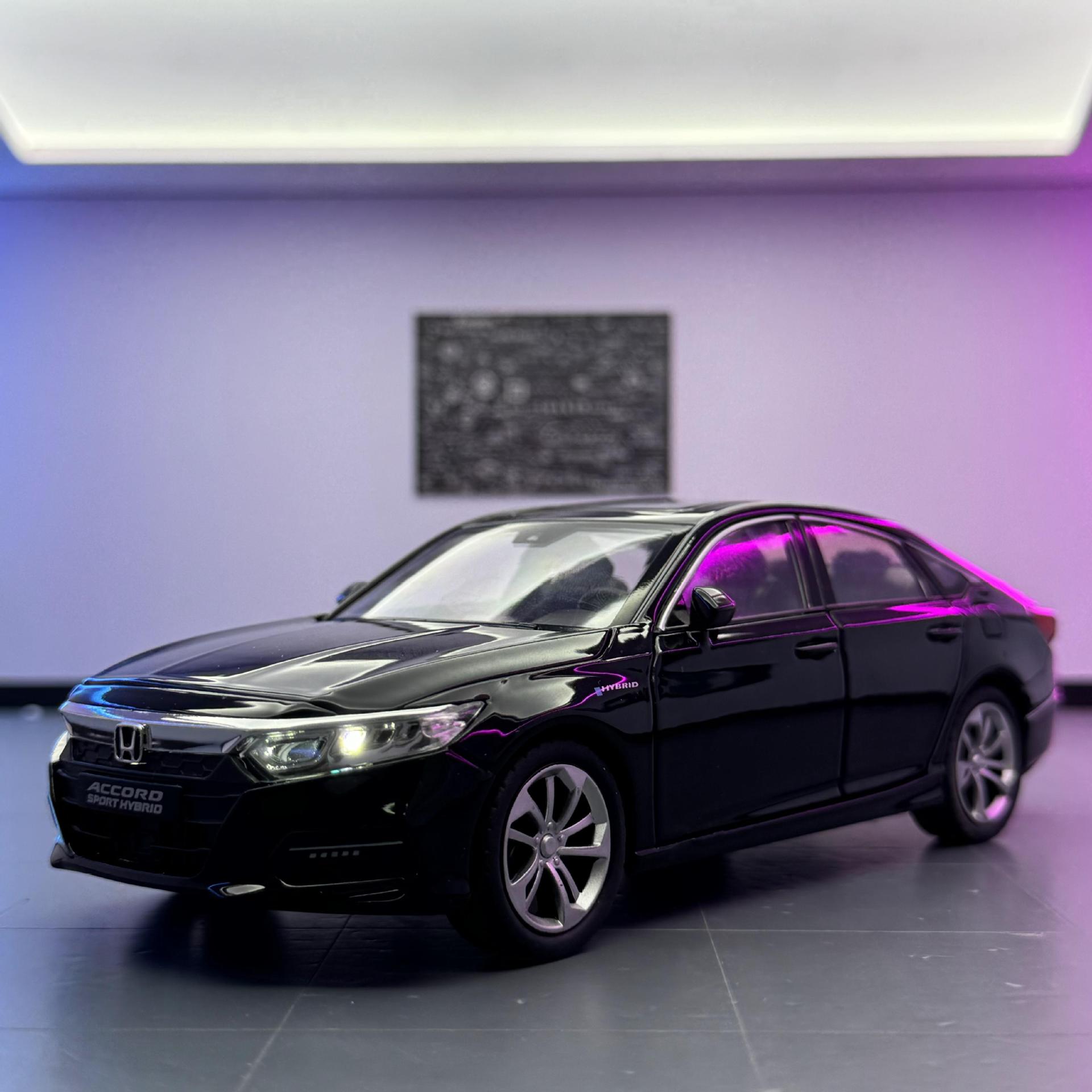 Coche a modelo de coche 1:24 coche de aleación Honda Accord de décima generación con sonido y luz, coche de juguete, modelo de sonido