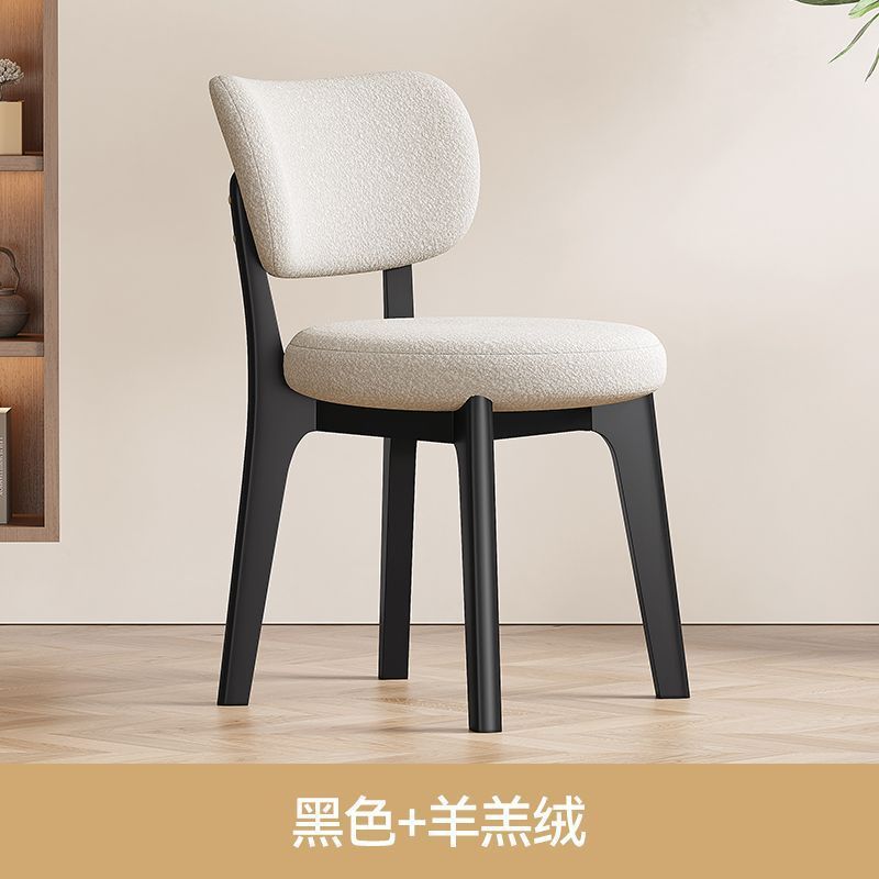 北欧スタイルの無垢材のダイニングチェア、家庭用、小さなアパート、シンプル、軽い高級ホテルのレストランの背もたれ椅子、化粧スツール|undefined
