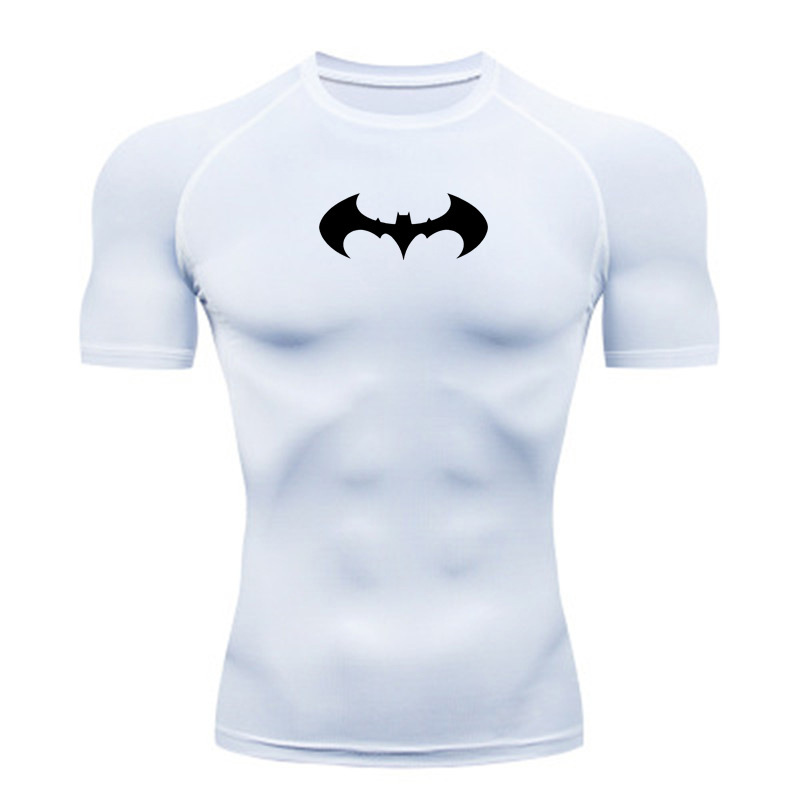 2024 Cross-border Explosion Men's FiTness SporTs T-shirT BaTman TighTs ShirT Quick-drying High ElasTic SporTswear 2024 Cross-border Explosion Men's FiTness SporTs T-shirT BaTman TighTs ShirT Quick-drying High ElasTic SporTswear