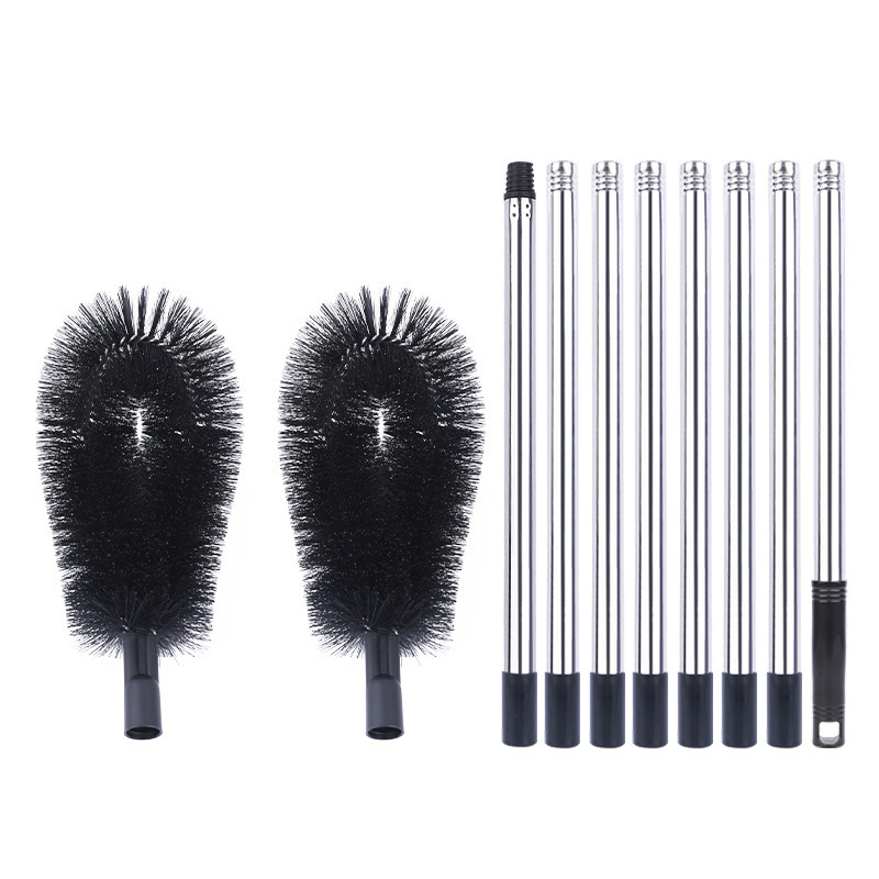 Groove Eaves Cleaning Brush Extension Rod Wholesale Black Curved Wire Roof Dust Climbing-Free High Drain Cleaning Tool