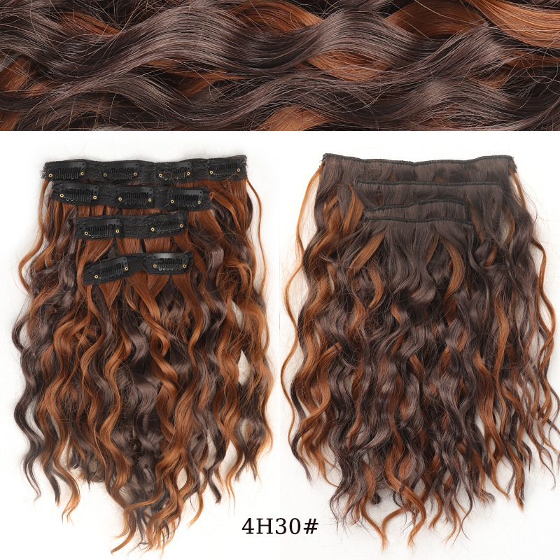 Extensii de păr sintetice cu clip ondulate efect undă_voghion.com