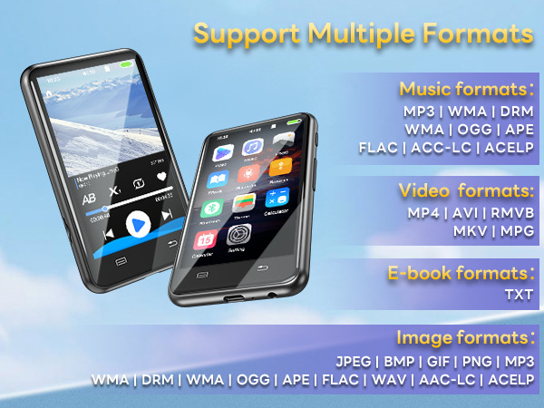 Full-Screen Mp4Mp5 Portable Player Student Version Bluetooth Touch Screen P3 Player for High School Students Novel Gadget