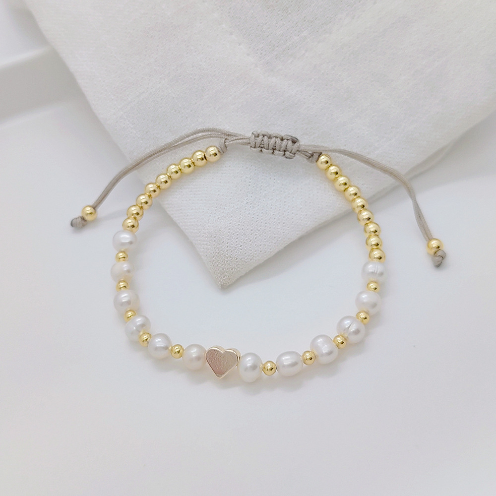 Copper Material Ig Style Korean Style Geometric Heart Shape Copper Bracelets
