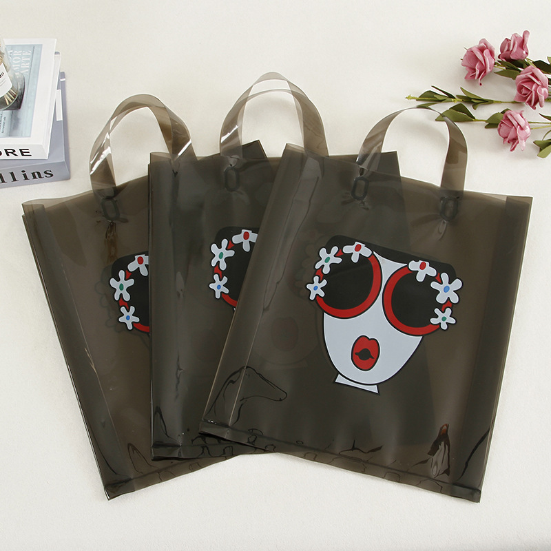 现货EVA超透淘女郎超厚款手提袋服装礼品包装袋一包25个起批