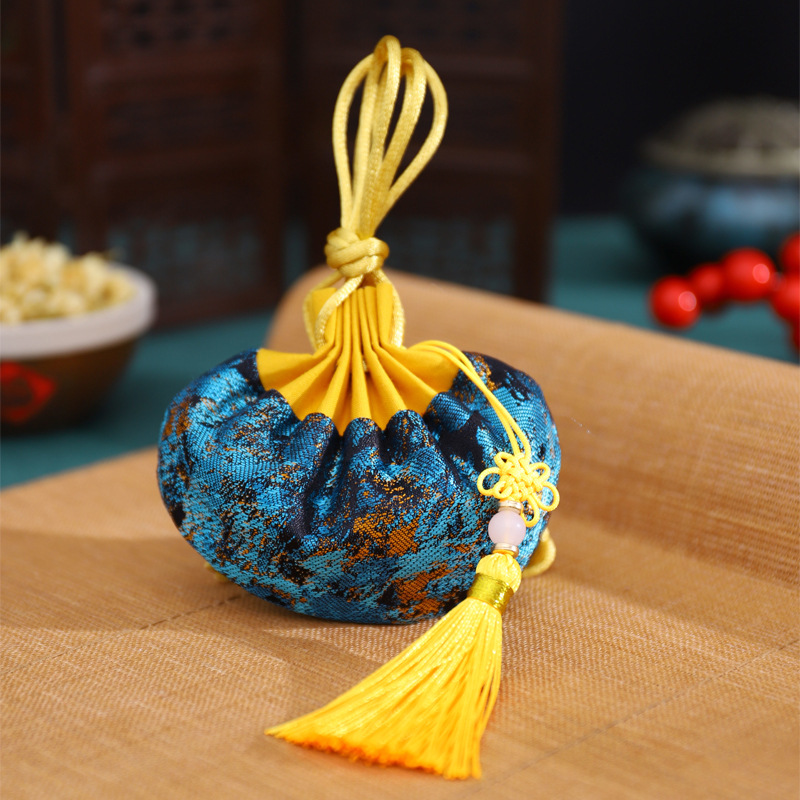 Dragon Boat Festival bolsita estilo antiguo bolsa de loto accesorios Hanfu adornos bolsa vacía embalaje Halter portátil coche colgando aromaterapia repelente de mosquitos