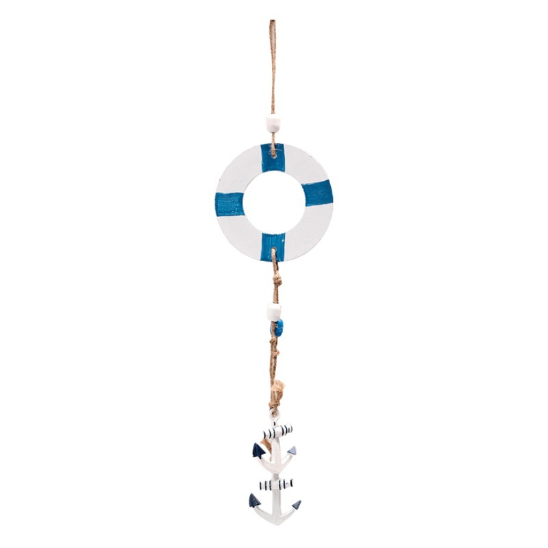 Colgante decorativo de estilo mediterráneo colgante de pared de fondo del hogar colgante de pared de jardín de infantes faro velero artesanías de madera