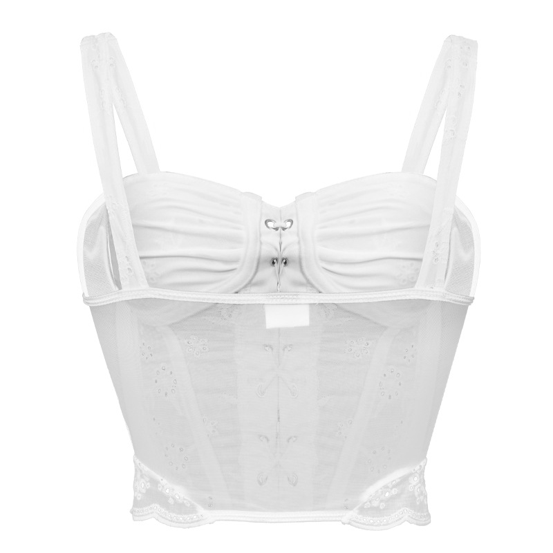 Cross-border nuevo sexy pecho encaje hueso de pescado chaleco de plástico ropa de mujer