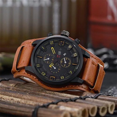 European and American niche men's fashion Korean version personalized student best-selling large dial calendar waterproof watches