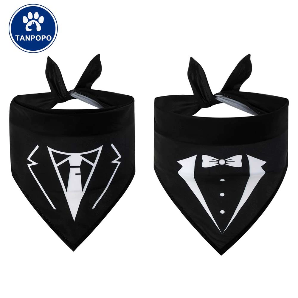 Трансграничный TANPOPO Pet Галстук-бабочка Однослойный треугольный полотенце полиэстер принт вечеринка костюм для домашних животных