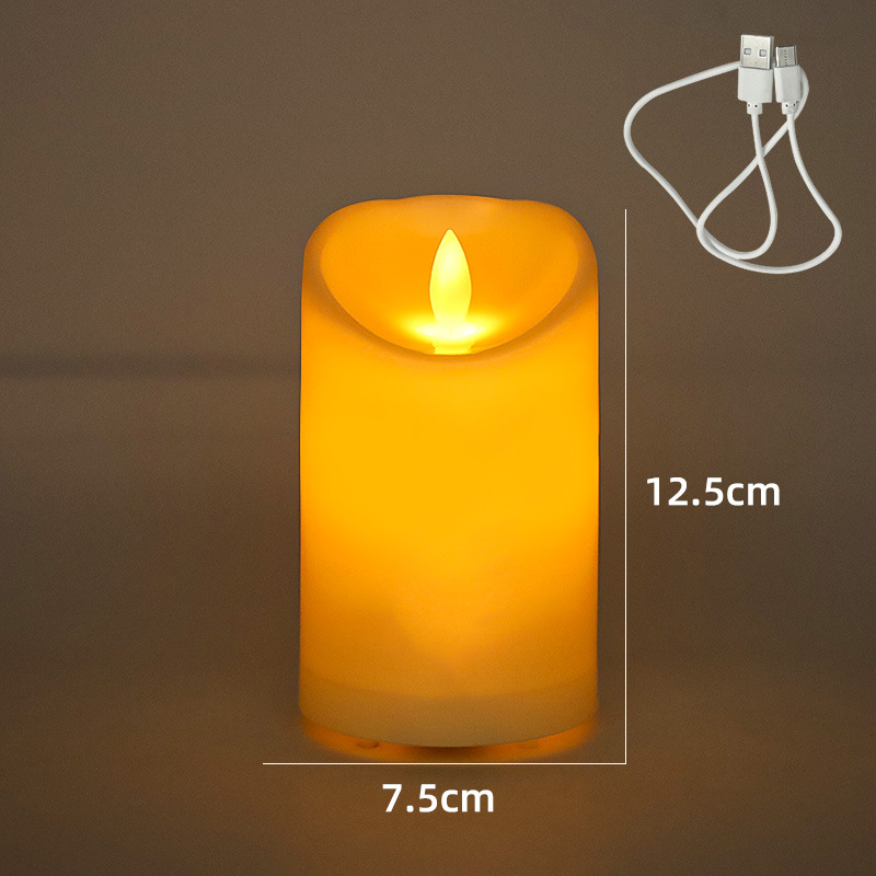 Vela recargable USB lámpara de vela de simulación boda KTV club decoración lámpara led luz de vela electrónica vela transfronteriza