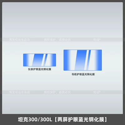 for the Tank 300L central | Car interior film - tank-300300ldual-screen-eye-protection-blue-light-tempered-film