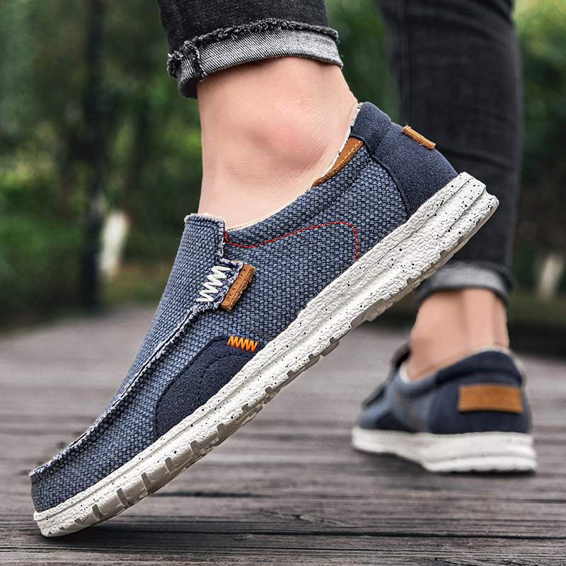 Cross-border Explosions Casual Shoes Men's Foreign Trade All-match Canvas Men's Shoes Lazy Slip-on Driving Shoes Explosions