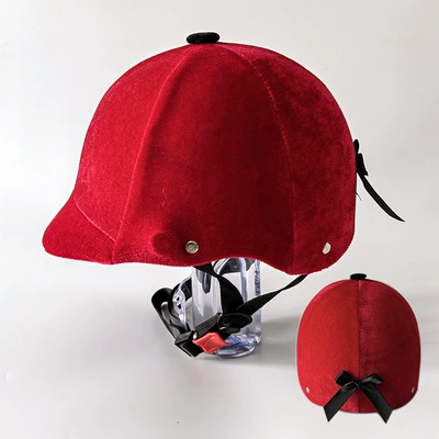 Motorcycle Safety Supplies Helmet Horse Racing Helmet Men's - red-velvet-equestrian-helmet-with-bow-average-code-size-adjustable