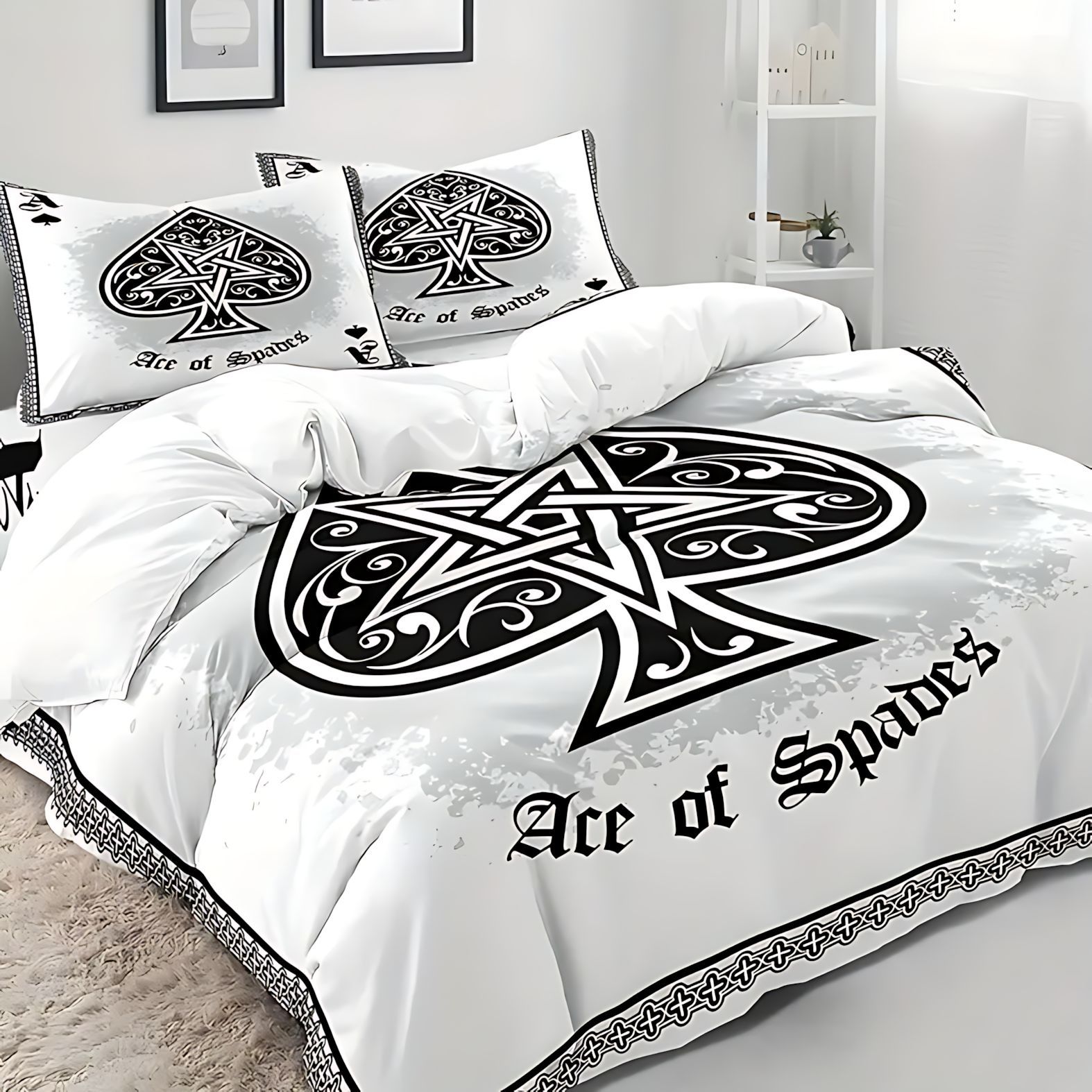 TEMU / JIT Amazon Cross-Border Poker Theme HD Digital Printed Frosted Quilt Set