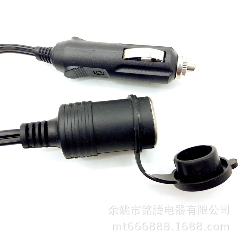 车载点烟器公母电源线 大电流15A母头车用点烟器电源线插头