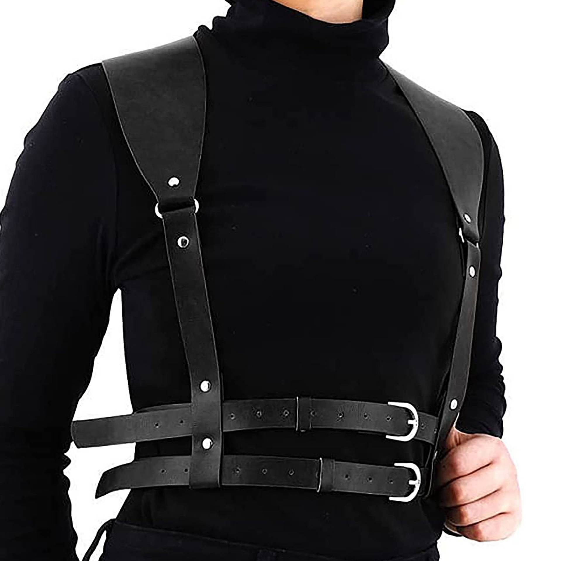 情趣用品男皮革衣服铆钉镂空皮带背带猛男盔甲服装舞台演出服批发