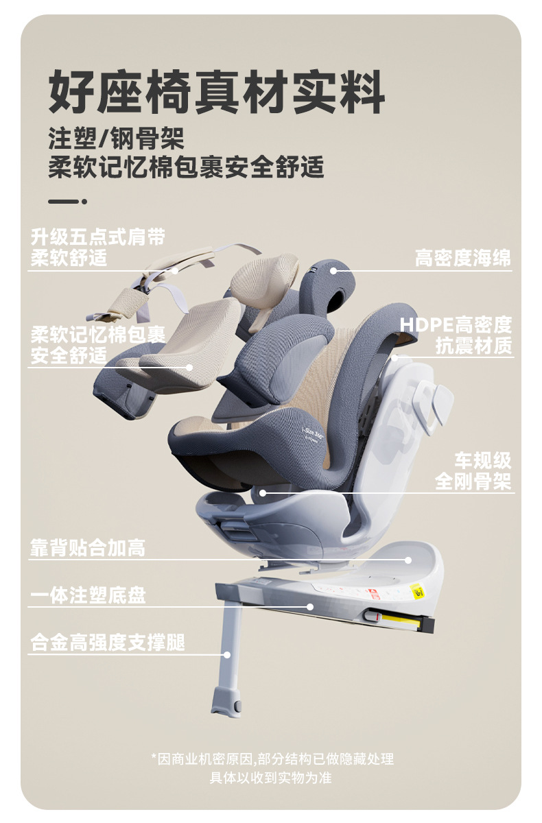 Child safety seat car with 0-12 years old baby car seat can sit and lie i-Size certification
