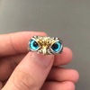 Retro blue glasses, jewelry, design ring suitable for men and women, wholesale