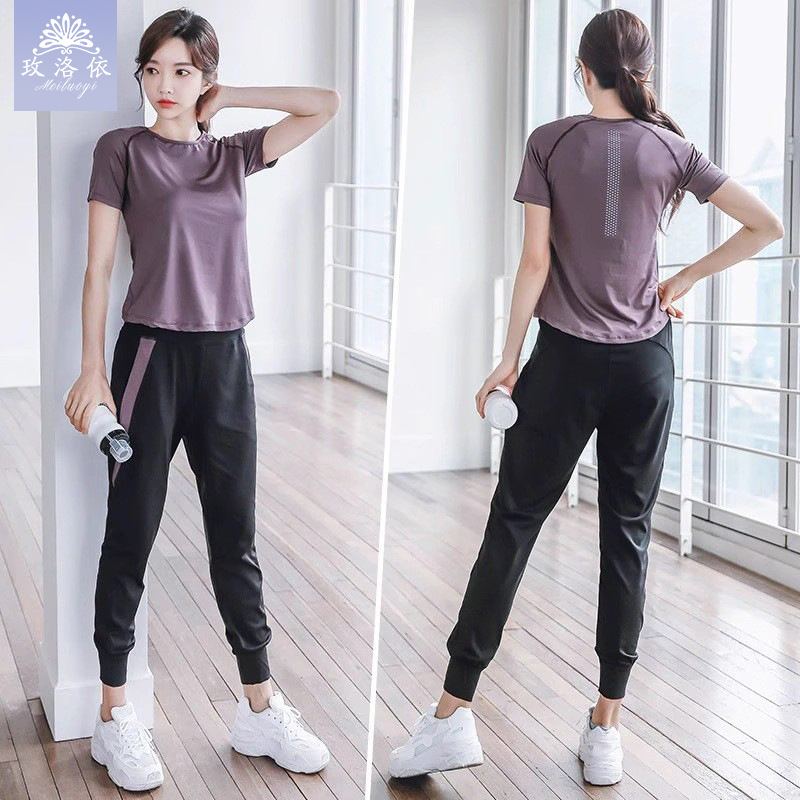 Fitness Sports suit Two-piece Set Women's Loose Long-sleeved Spring Wear Women's Sports Running Quick-dry Clothes Breathable Yoga Fitness Sports suit Two-piece Set Women's Loose Long-sleeved Spring Wear Women's Sports Running Quick-dry Clothes Breathable Yoga