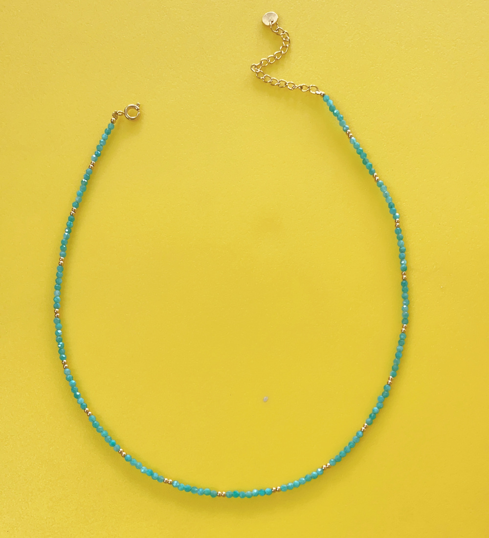 25g Weight Beads Pendant Material Necklace Classification Titanium Steel Chain Material 1 Piece Quantity Holiday, Daily Occasion Beaded, natural stone, Titanium Steel Material Geometric Pattern Women's Gender Beaded Design Simple Style Style Simple Style Geometric Beaded Natural Stone Titanium Steel Necklace In Bulk 5
