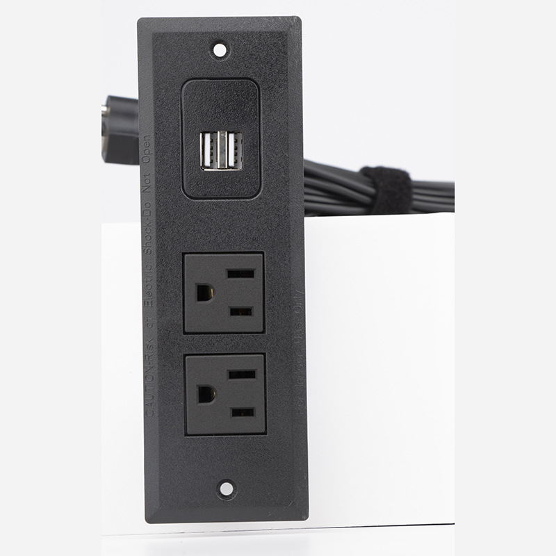 thumbnail image 1 of Toma de corriente empotrada para conferencias con puertos USB, tira de alimentación de mesa, estación de carga de escritorio con 2 salidas y 2 puertos USB, 1 of 5