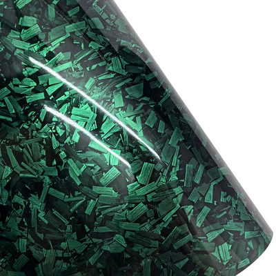 Auto Color Change Film — Body Interior Modification Sticker Film - pet-flower-carbon-green-30cm50cm