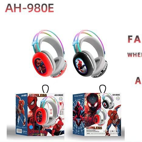 Comercio exterior nuevo AH - 908E auriculares estéreo de dibujos animados Spiderman simple y lindo RGB image 1
