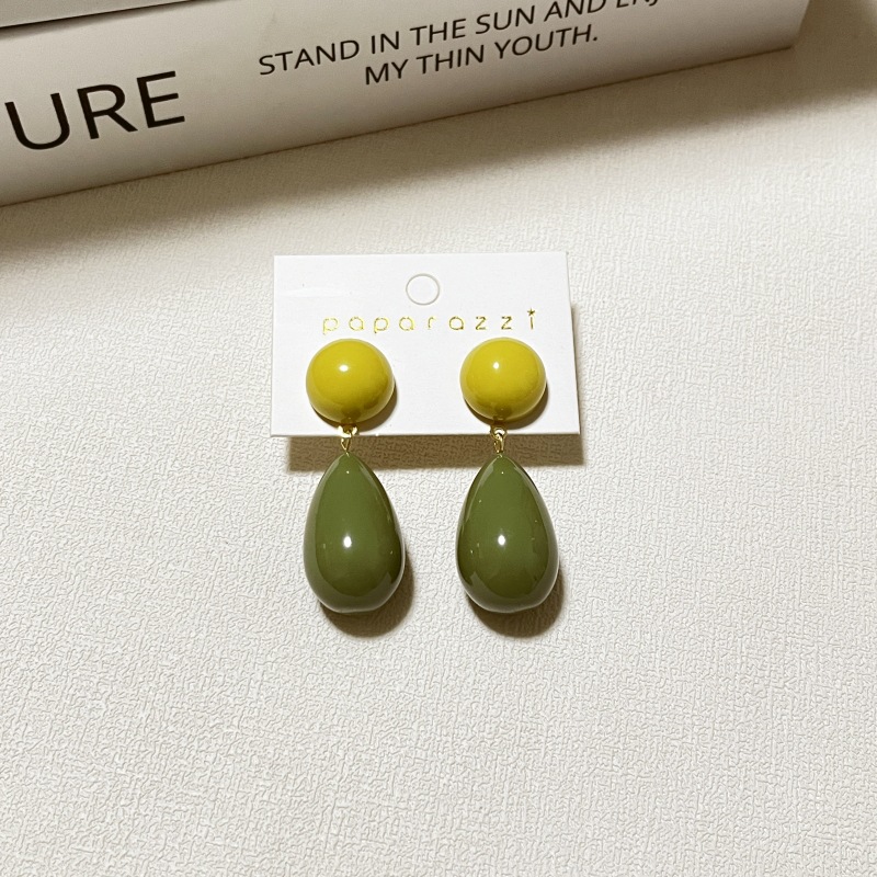 1 Pair Casual Simple Style Round Water Droplets Stoving Varnish Resin Drop Earrings display picture 7