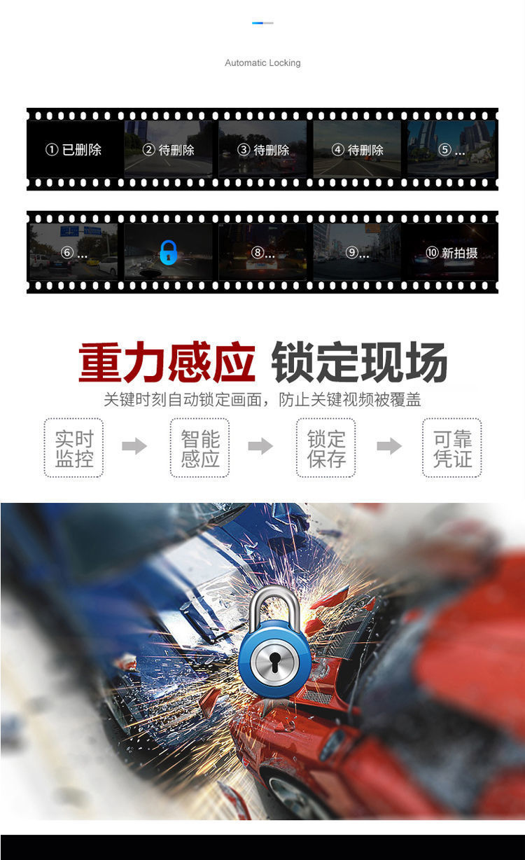 Universal Car-Mounted Mobile Phone WIFI Large-Screen Time-Lapse Video Recorder Hidden 1080P HD Night Vision Dash Cam