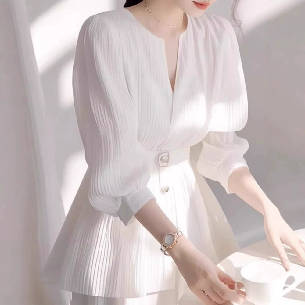 Французский топ высокого уровня холодная, уникальная шикарная маленькая рубашка