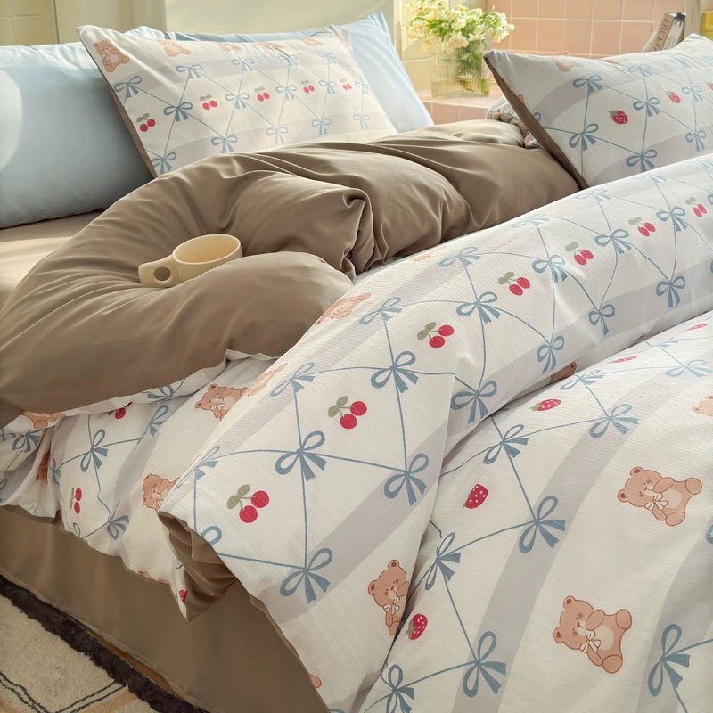 Duvet cover set double-layer, student bedding 3/4-piece — floral designs, multiple sizes